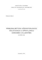 prikaz prve stranice dokumenta Primjena metoda višekriterijskog odlučivanja u upravljanju odnosima s klijentima