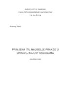 prikaz prve stranice dokumenta Primjena ITIL najbolje prakse u upravljanju IT uslugama