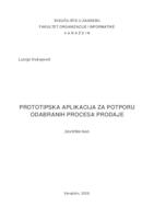 prikaz prve stranice dokumenta Prototipska aplikacija za potporu odabranih procesa prodaje