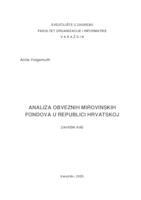 prikaz prve stranice dokumenta Analiza obveznih mirovinskih fondova u Republici Hrvatskoj