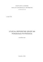 prikaz prve stranice dokumenta Utjecaj referentne grupe na ponašanje potrošača