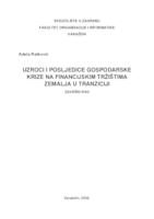 prikaz prve stranice dokumenta Uzroci i posljedice gospodarske krize na financijska tržišta zemalja u tranziciji