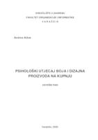 prikaz prve stranice dokumenta Psihološki utjecaj boja i dizajna proizvoda na kupnju