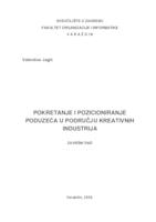 prikaz prve stranice dokumenta Pokretanje i pozicioniranje poduzeća u području kreativnih industrija