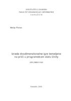 prikaz prve stranice dokumenta Izrada dvodimenzionalne igre temeljene na priči u programskom alatu Unity