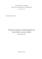 prikaz prve stranice dokumenta Primjena obrade prirodnog jezika za semantičku analizu teksta