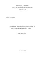 prikaz prve stranice dokumenta Primjena "Balanced scorecarda" u hrvatskom javnom sektoru