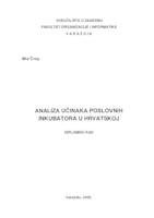 prikaz prve stranice dokumenta Analiza učinaka poslovnih inkubatora u Hrvatskoj
