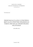 prikaz prve stranice dokumenta Prioritizacija ciljeva u strateškoj mapi ciljeva profitnih organizacija pomoću metoda za višekriterijsko odlučivanje