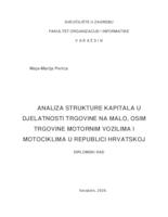 prikaz prve stranice dokumenta Analiza strukture kapitala u djelatnosti trgovine na malo, osim trgovine motornim vozilima i motociklima u Republici Hrvatskoj