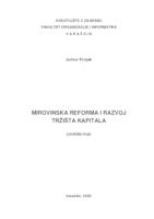 prikaz prve stranice dokumenta Mirovinska reforma i razvoj tržišta kapitala