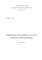 prikaz prve stranice dokumenta Usporedba programskih alata za linearno programiranje