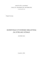 prikaz prve stranice dokumenta Korištenje otvorenih biblioteka za strojno učenje