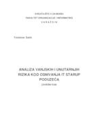 prikaz prve stranice dokumenta Analiza vanjskih i unutarnjih rizika kod osnivanja it startup poduzeća