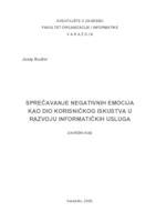 prikaz prve stranice dokumenta Sprečavanje negativnih emocija kao dio korisničkog iskustva u razvoju informatičkih usluga