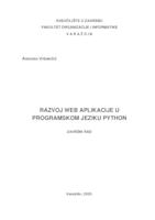 prikaz prve stranice dokumenta Razvoj Web aplikacije u programskom jeziku Python