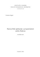 prikaz prve stranice dokumenta Razvoj Web aplikacije u programskom jeziku Node.js