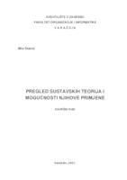 prikaz prve stranice dokumenta Pregled sustavskih teorija i mogućnosti njihove primjene