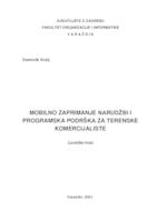 prikaz prve stranice dokumenta Mobilno zaprimanje narudžbi i programska podrška za terenske komercijaliste