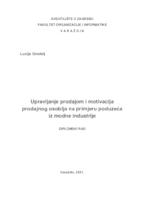 prikaz prve stranice dokumenta Upravljanje prodajom i motivacija prodajnog osoblja na primjeru poduzeća iz modne industrije