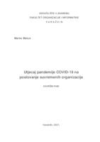 prikaz prve stranice dokumenta Utjecaj pandemije COVID-19 na poslovanje suvremenih organizacija