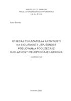 prikaz prve stranice dokumenta Utjecaj pokazatelja aktivnosti na sigurnost i uspješnost poslovanja poduzeća iz djelatnosti veleprodaje lijekova