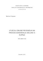 prikaz prve stranice dokumenta Utjecaj online recenzija na proces donošenja odluke o kupnji