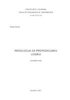 prikaz prve stranice dokumenta Rezolucija za propozicijsku logiku