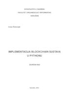 prikaz prve stranice dokumenta Implementacija blockchain sustava u Pythonu