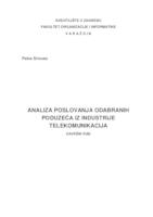 prikaz prve stranice dokumenta Analiza poslovanja odabranih poduzeća iz industrije telekomunikacija