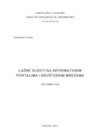 prikaz prve stranice dokumenta Lažne vijesti na informativnim portalima i društvenim mrežama