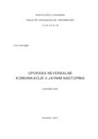 prikaz prve stranice dokumenta Uporaba neverbalne komunikacije u javnim nastupima