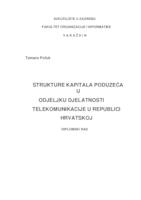 prikaz prve stranice dokumenta Struktura kapitala poduzeća u odjeljku djelatnosti telekomunikacije u Republici Hrvatskoj