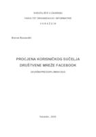 prikaz prve stranice dokumenta Procjena korisničkog sučelja društvene mreže Facebook