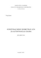 prikaz prve stranice dokumenta Korištenje meke biometrije lica za autentikaciju osoba