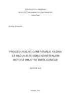 prikaz prve stranice dokumenta Proceduralno generiranje razina za računalnu igru korištenjem metoda umjetne inteligencije