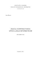 prikaz prve stranice dokumenta Značaj korporativnog upravljanja informatikom