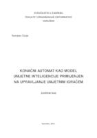 prikaz prve stranice dokumenta Konačni automat kao model umjetne inteligencije primijenjen na upravljanje umjetnim igračem