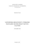 prikaz prve stranice dokumenta Usporedba mogućnosti i primjene razvojnih okvira React Native i Flutter