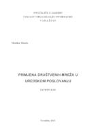 prikaz prve stranice dokumenta Primjena društvenih mreža u uredskom poslovanju