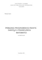 prikaz prve stranice dokumenta Primjena programskog paketa SAGETEX u financijskoj matematici