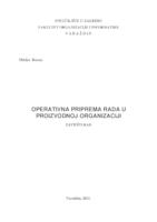 prikaz prve stranice dokumenta Operativna priprema rada u proizvodnoj organizaciji