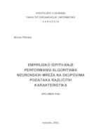 prikaz prve stranice dokumenta Empirijsko ispitivanje performansi algoritama neuronskih mreža na skupovima podataka različitih karakteristika