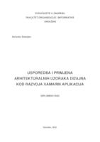 prikaz prve stranice dokumenta Usporedba i primjena arhitekturalnih uzoraka dizajna kod razvoja Xamarin mobilnih aplikacija