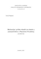 prikaz prve stranice dokumenta Motivacija i prilike mladih za ulazak u poduzetništvo u Republici Hrvatskoj