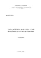 prikaz prve stranice dokumenta Utjecaj pandemije COVID 19 na korištenje usluge e-Građani