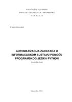 prikaz prve stranice dokumenta Automatizacija zadataka u informacijskom sustavu pomoću programskog jezika Python