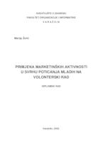 prikaz prve stranice dokumenta Primjena marketinških aktivnosti u svrhu poticanja mladih na volonterski rad