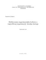 prikaz prve stranice dokumenta Oblikovanje organizacijske kulture u neprofitnoj organizaciji: studija slučaja