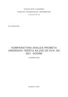 prikaz prve stranice dokumenta Komparativna analiza prometa uređenog tržišta na ZSE od 2018. do 2020. godine